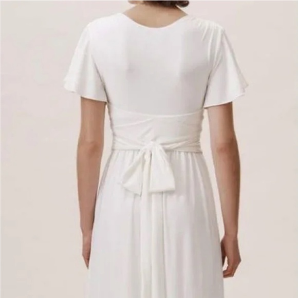Anthropologie x BHLDN Mendoza Jersey Flowey Maxi Dress White NWOT SZ 8 - Picture 3 of 8